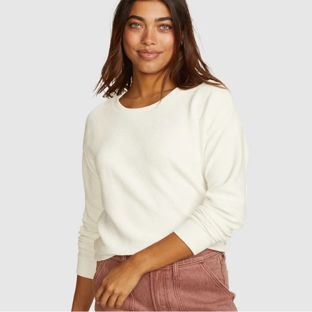 NWT Eddie Bauer Women's Freeland Textured Cotton Crewneck